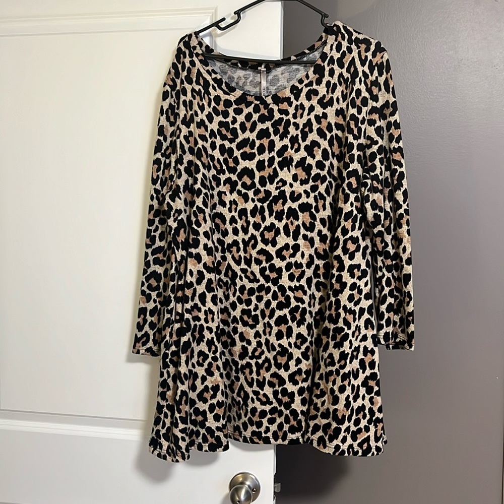 Plus Size Leopard Print Boutique Tunic